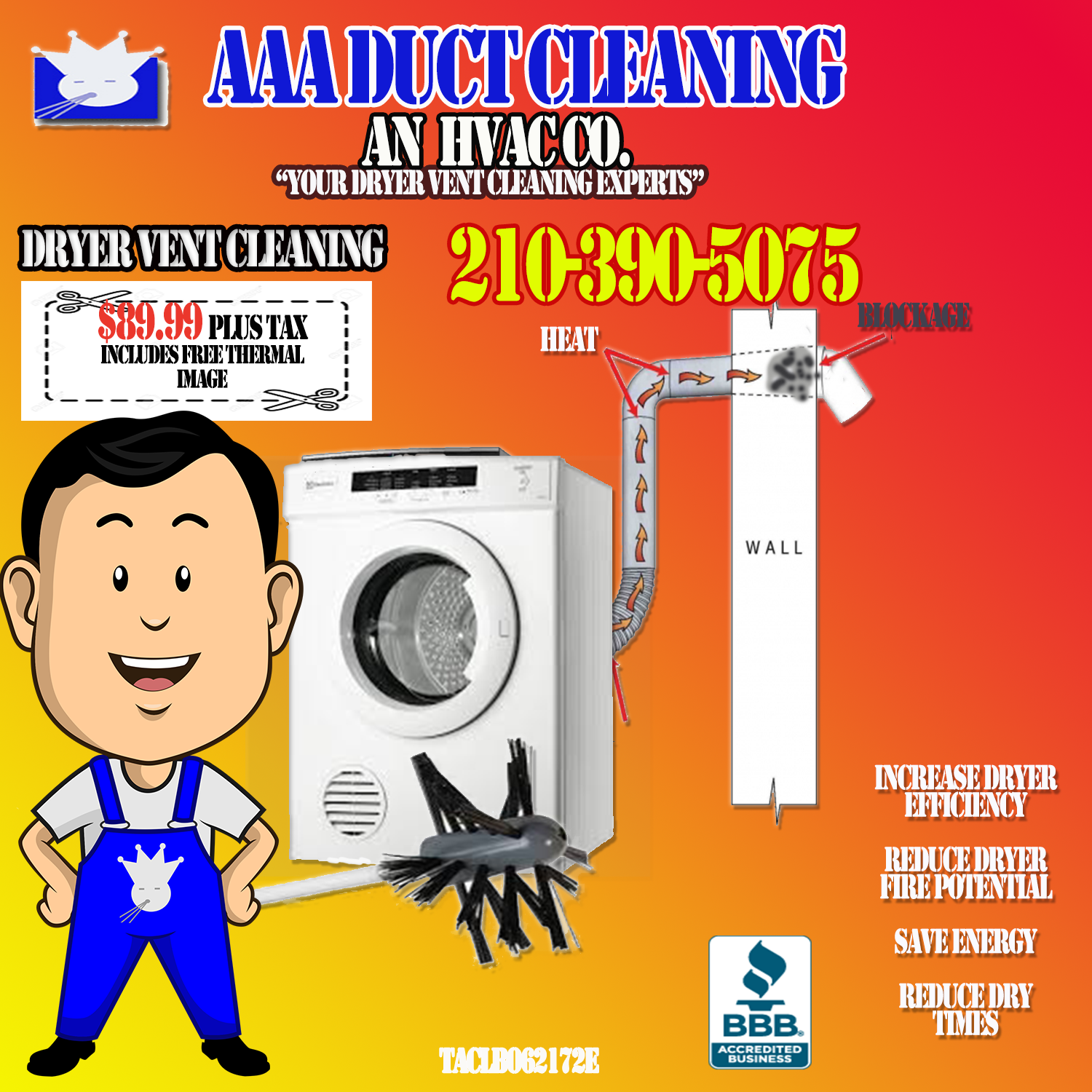 Dryer Vent Cleaning Company Located in San Antonio. Call For your next appointment for annual dryer vent cleaning San Antonio.